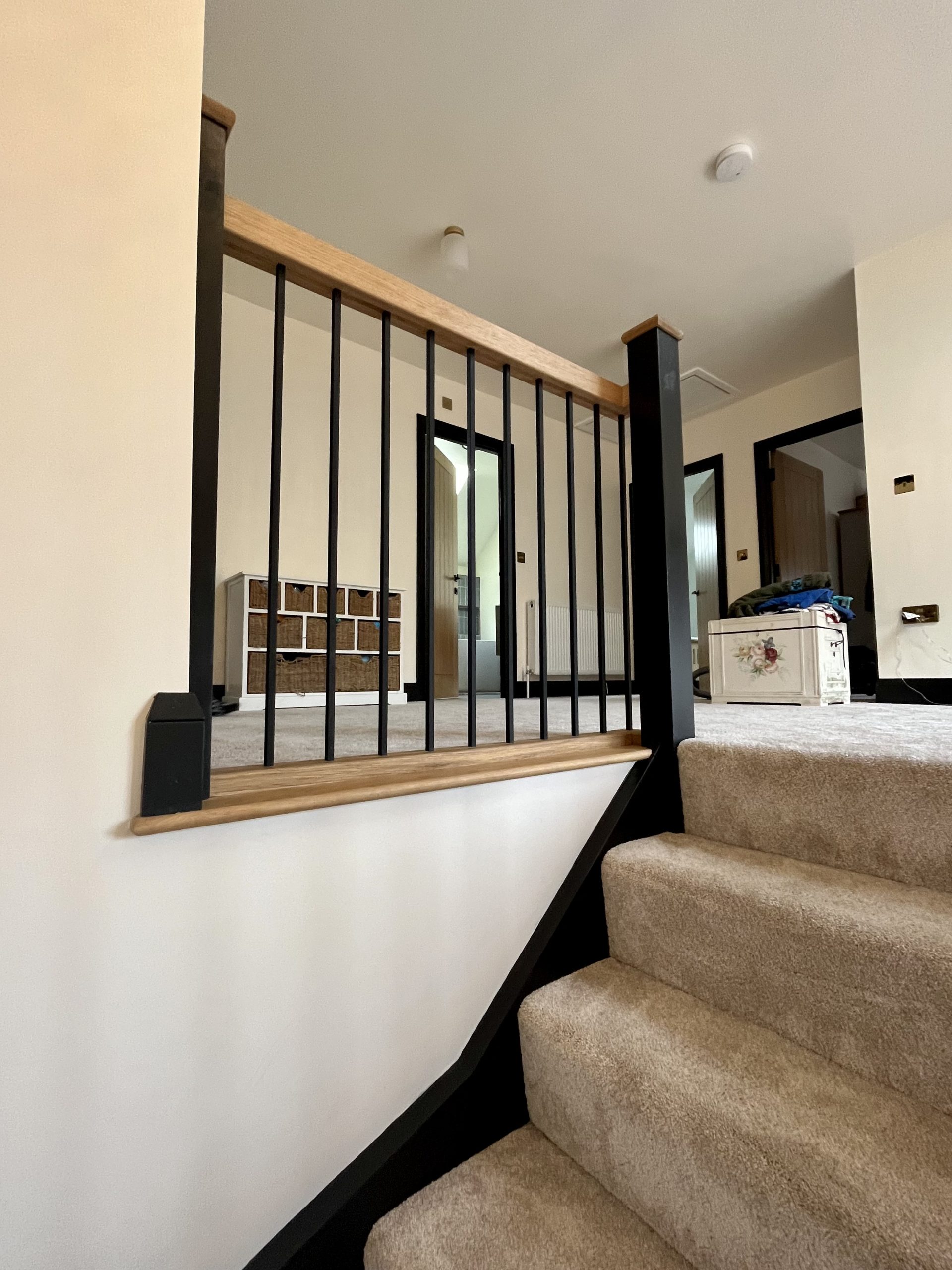 black metal spindle ideas for staircase renovation